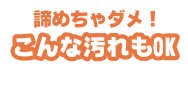 こんな汚れもOK!